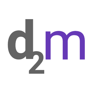A purple and grey icon showing the stylized letter D and a subscript number 2 (D2 Models is one of many modeling agencies in New York City)